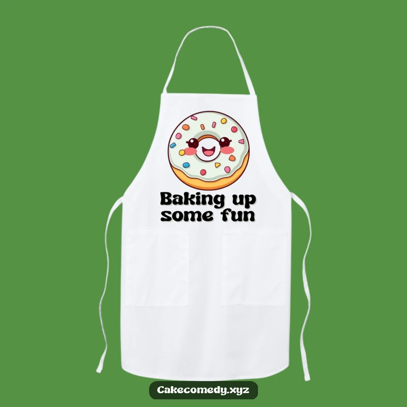 Funny Donut Apron: Cheerful Sprinkle Button Protection for a Joyful Cooking Experience