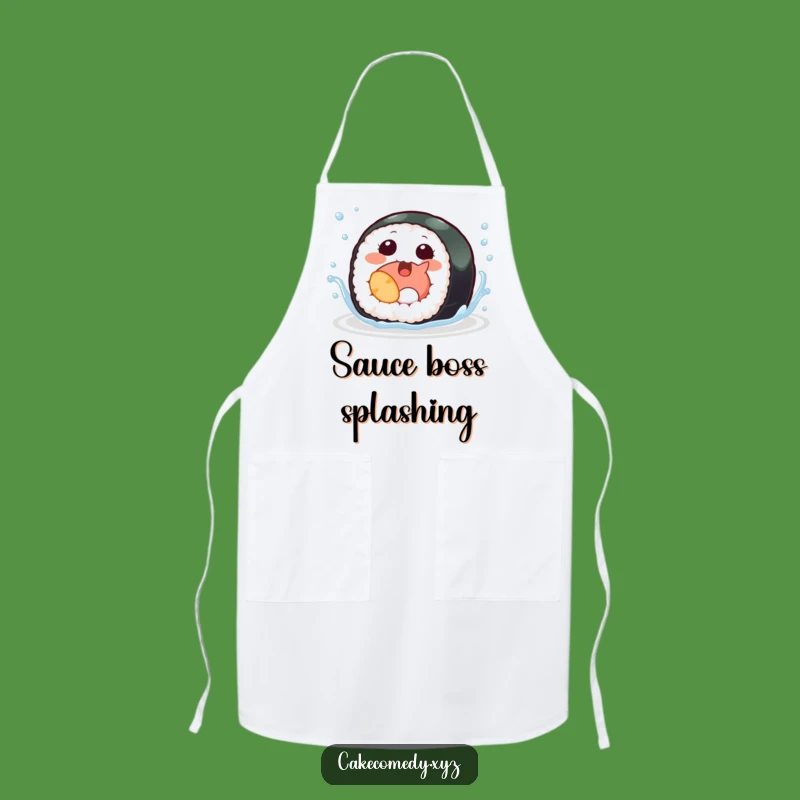 Funny Sushi Apron: Giggling Roll with Fins for a Playful Kitchen Experience