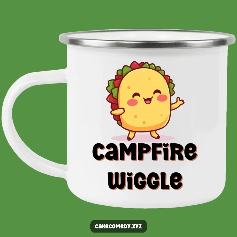 Funny Taco Dance Camping Mug: Fiesta by the Campfire