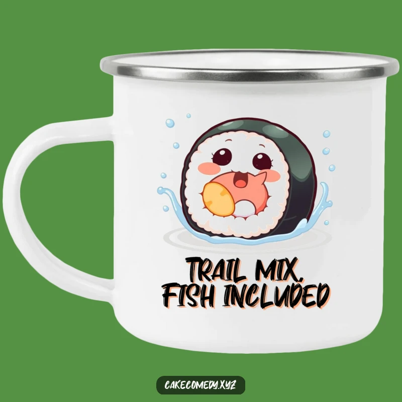 Funny Sushi Camping Mug: Durable Giggling Roll with Fins for Outdoor Aquatic Fun