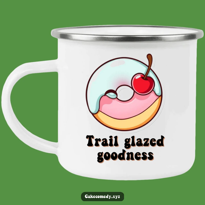 Funny Donut Winking Cherry Camping Mug - Outdoor Adventure Sweet Gift