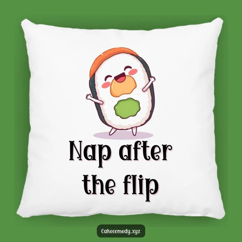 Funny Gleeful Sushi Pillow: Soft & Hilarious Cartwheel Accent