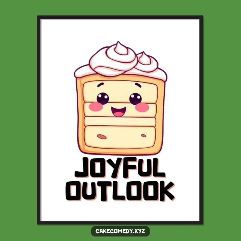 Funny Cake Slice Digital Art - Printable Joyful Swirls Decor Gift