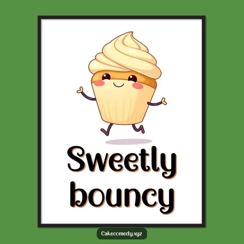 Funny Cupcake Hop Digital Print: Instant Sweet Cheer