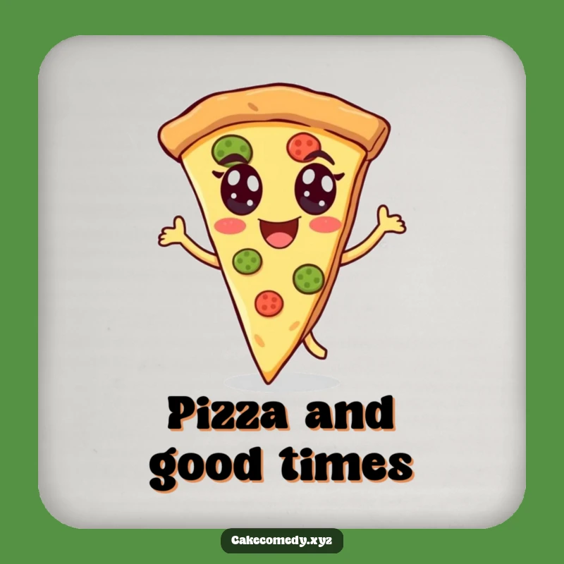 Funny Dancing Pizza Coaster: Cheerful Drink Protection for Hilarious Gatherings