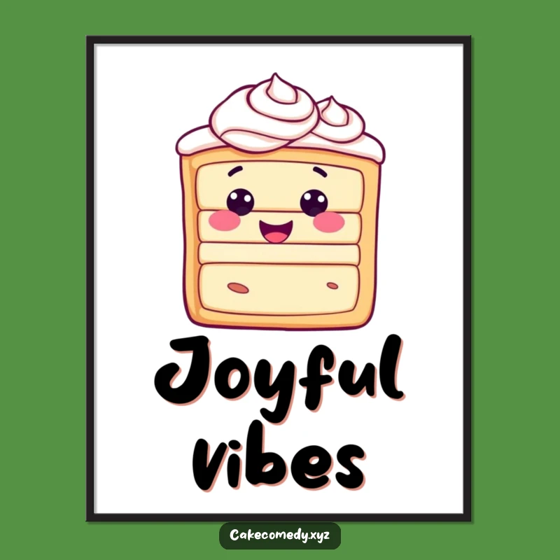 Funny Cake Slice Poster - Joyful Swirls Wall Art, Sweet Decor Gift