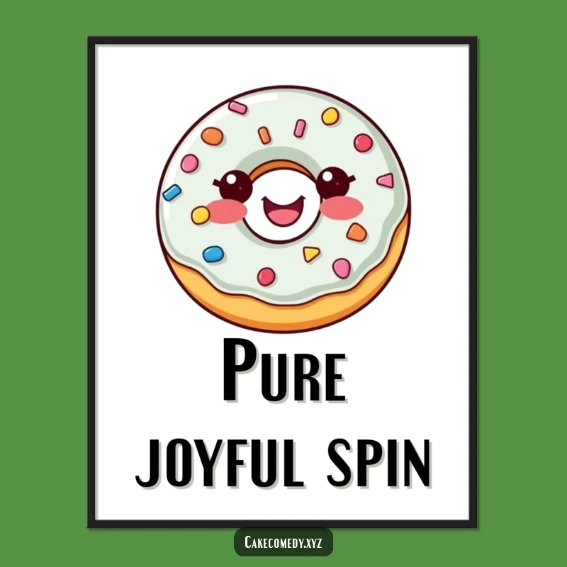 Funny Donut Poster: Delightful Sprinkle Button Art for a Joyful & Whimsical Wall Accent