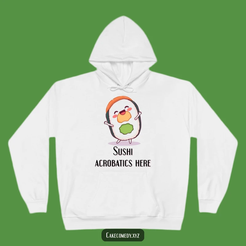 Funny Gleeful Sushi Hoodie: Cozy Cartwheel Design for Delightful Wearers