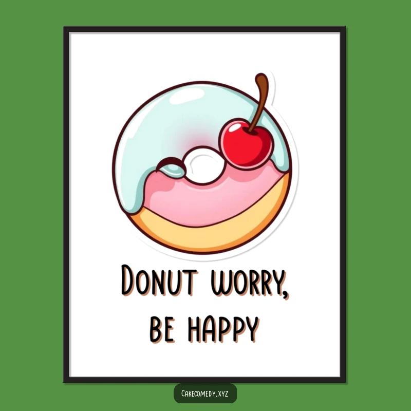 Free Printable Donut Wall Art: Winking Glazed Treat Funny Downloadable Decor