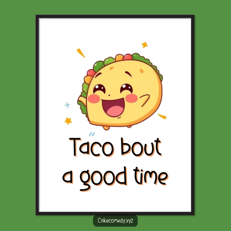 Funny Free Printable Wall Art: Spinning Taco Fiesta - Downloadable Decor