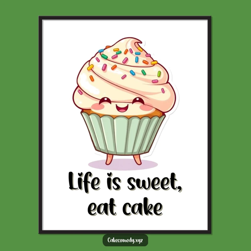 Free Printable Cupcake Wall Art: Bouncing Treat Funny Decor Downloadable!