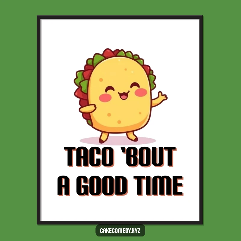 Funny Free Printable Wall Art: Dancing Taco for a Fiesta-Themed Decor