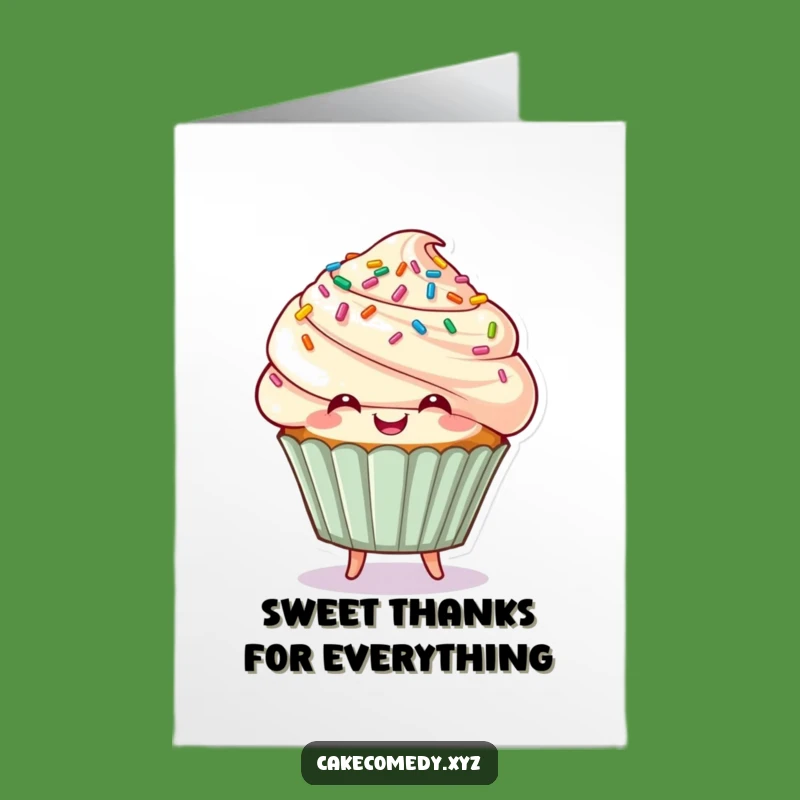 Free Printable Cupcake Thank You Card: Sweet Gratitude Funny Downloadable Gift!