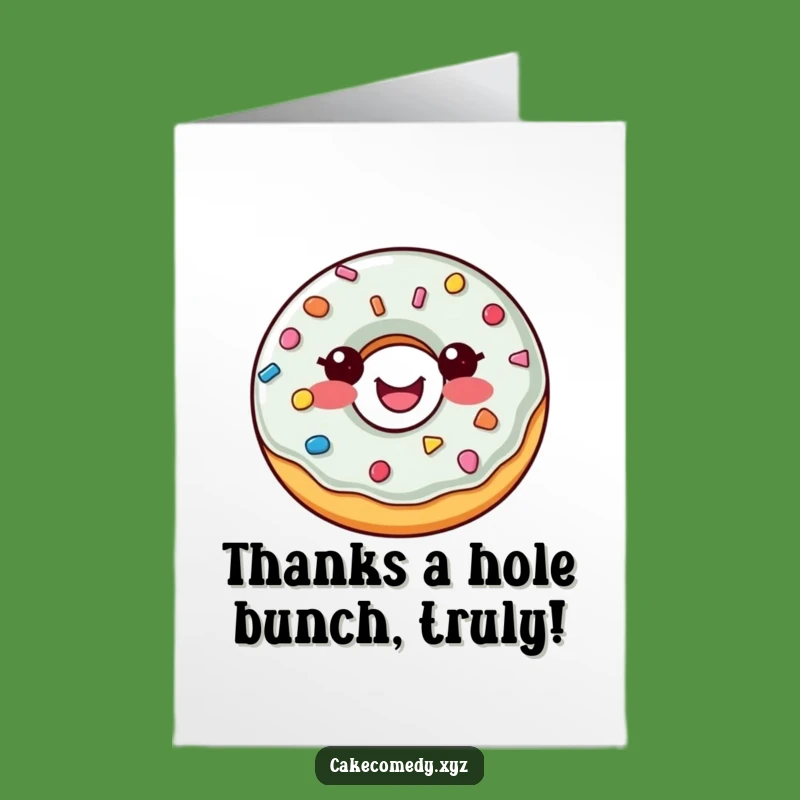 Free Printable Donut Thank You Card: Sprinkle Button Gratitude, Downloadable Gift!