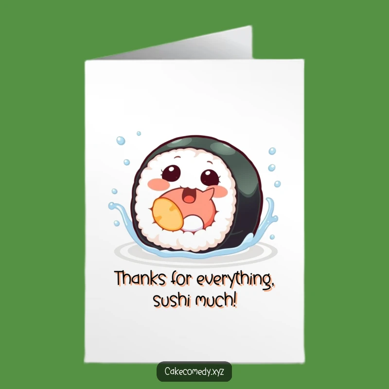 Free Printable Sushi Thank You Card: Giggling Fin Gratitude, Downloadable Gift!