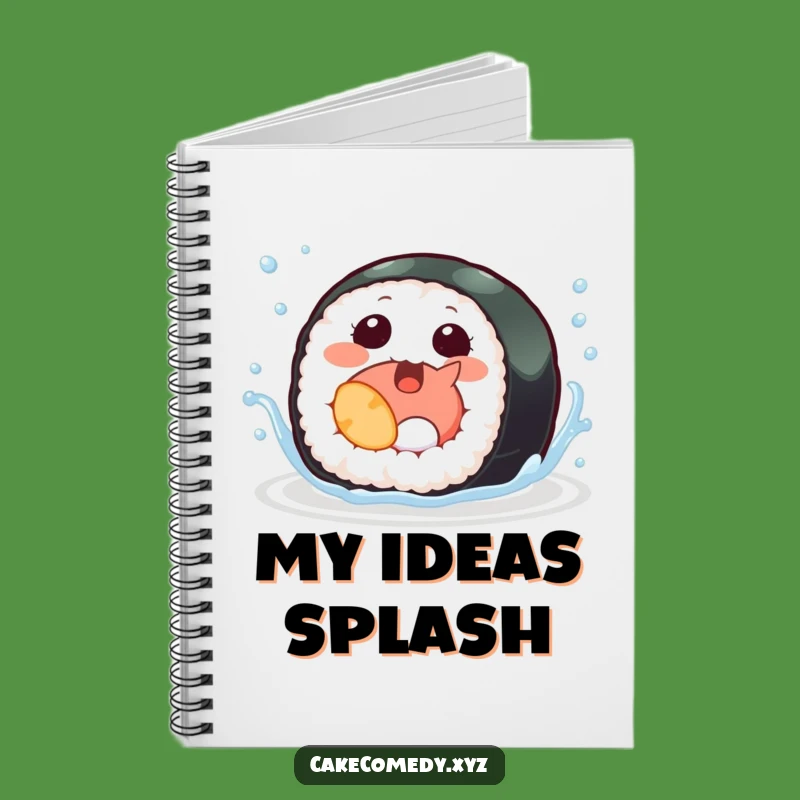 Funny Sushi Notebook: Giggling Roll with Fins Cover for Playful Notes & Ideas